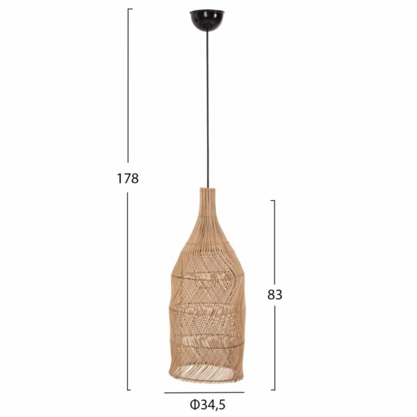 ΦΩΤΙΣΤΙΚΟ ΟΡΟΦΗΣ HM7886 ΚΡΕΜΑΣΤΟ ΑΠΟ RATTAN ΣΕ ΦΥΣΙΚΟ ΧΡΩΜΑ Φ34,5x178Yεκ. - Image 2