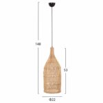 ΦΩΤΙΣΤΙΚΟ ΟΡΟΦΗΣ THEON HM7888 ΚΡΕΜΑΣΤΟ ΑΠΟ RATTAN ΣΕ ΦΥΣΙΚΟ ΧΡΩΜΑ Φ22x148Υ εκ. - Image 2