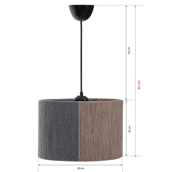 ΦΩΤΙΣΤΙΚΟ ΟΡΟΦΗΣ ΚΡΕΜΑΣΤΟ ΑΠΟ ΣΧΟΙΝΙ ΜΠΕΖ ΓΚΡΙ HM7656.01 Φ30x65 εκ. - Image 2