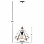 ΦΩΤΙΣΤΙΚΟ ΟΡΟΦΗΣ ΚΡΕΜΑΣΤΟ HM4062 ΜΕΤΑΛΛΟ ΜΑΥΡΟ-ΣΧΟΙΝΙ 33x37x128Υεκ. - Image 2