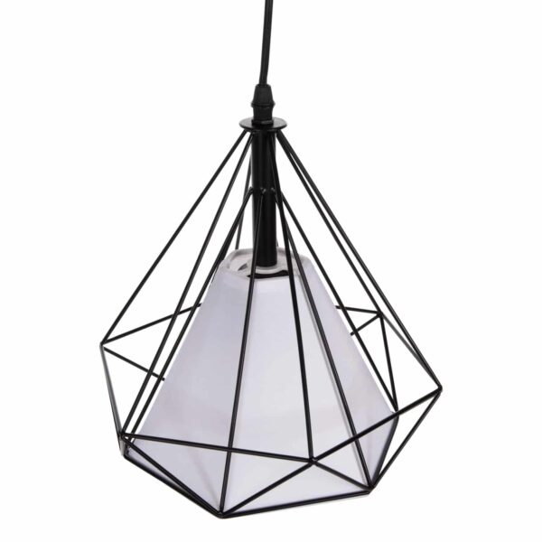 ΦΩΤΙΣΤΙΚΟ ΟΡΟΦΗΣ ΚΡΕΜΑΣΤΟ HM4065 ΜΑΥΡΟ ΜΕΤΑΛΛΙΚΟ ΚΑΠΕΛΟ-ΛΕΥΚΟ ΚΑΛΥΜΜΑ ΛΑΜΠΤΗΡΑ 25x25x125Y εκ. - Image 4