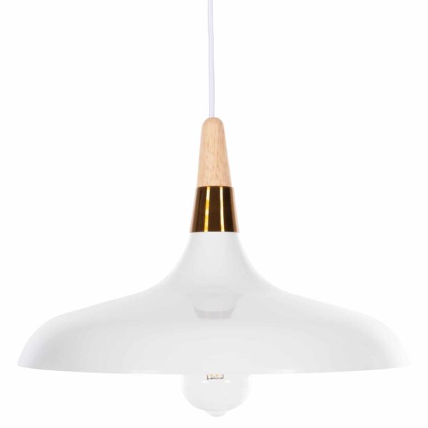 ΦΩΤΙΣΤΙΚΟ ΟΡΟΦΗΣ ΚΡΕΜΑΣΤΟ HM4081 ΛΕΥΚΟ ΜΕΤΑΛΛΟ-ΞΥΛΙΝΗ ΛΕΠΤΟΜΕΡΕΙΑ 35x35x113Υεκ - Image 4