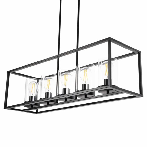 ΦΩΤΙΣΤΙΚΟ ΟΡΟΦΗΣ ΚΡΕΜΑΣΤΟ HM4082 ΜΑΥΡΟ ΜΕΤΑΛΛΟ ΚΑΙ ΓΥΑΛΙ 80x25x23,5-85Yεκ. - Image 4