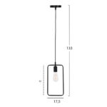 ΦΩΤΙΣΤΙΚΟ ΟΡΟΦΗΣ ΚΡΕΜΑΣΤΟ HM4097 ΜΑΥΡΟ ΜΕΤΑΛΛΙΚΟ ΟΡΘΟΓΩΝΙΟ 17,5x133Υεκ. - Image 2