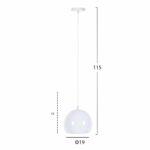 ΦΩΤΙΣΤΙΚΟ ΟΡΟΦΗΣ ΚΡΕΜΑΣΤΟ HM4108 ΛΕΥΚΗ ΜΕΤΑΛΛΙΚΗ ΚΑΜΠΑΝΑ 19x19x115Υεκ - Image 2