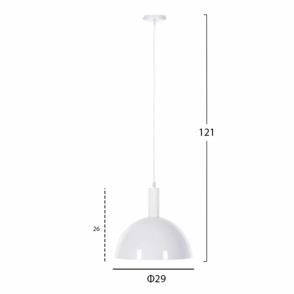 ΦΩΤΙΣΤΙΚΟ ΟΡΟΦΗΣ ΚΡΕΜΑΣΤΟ HM4111 ΛΕΥΚΗ ΜΕΤΑΛΛΙΚΗ ΚΑΜΠΑΝΑ Φ29,5Χ119Υεκ - Image 2