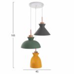 ΦΩΤΙΣΤΙΚΟ ΟΡΟΦΗΣ ΚΡΕΜΑΣΤΟ HM4141 3-ΦΩΤΟ ΜΕΤΑΛΛΟ-ΞΥΛΟ ΠΟΛΥΧΡΩΜΟ 105Υεκ. - Image 2