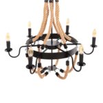 ΦΩΤΙΣΤΙΚΟ ΟΡΟΦΗΣ ΚΡΕΜΑΣΤΟ HM4177 6-ΦΩΤΟ ΣΧΟΙΝΙ ΚΑΙ ΜΑΥΡΟ ΜΕΤΑΛΛΟ 74x74x123Υεκ. - Image 3