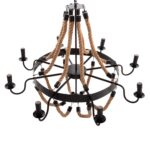 ΦΩΤΙΣΤΙΚΟ ΟΡΟΦΗΣ ΚΡΕΜΑΣΤΟ HM4178 8-ΦΩΤΟ ΣΧΟΙΝΙ ΚΑΙ ΜΑΥΡΟ ΜΕΤΑΛΛΟ 84x84x121Υεκ. - Image 3