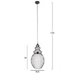 ΦΩΤΙΣΤΙΚΟ ΟΡΟΦΗΣ ΚΡΕΜΑΣΤΟ HM4184 ΜΑΥΡΟ ΜΕΤΑΛΛΟ 26x26x125Υεκ. - Image 2