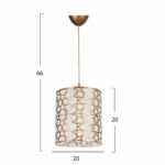 ΦΩΤΙΣΤΙΚΟ ΟΡΟΦΗΣ ΚΡΕΜΑΣΤΟ ΜΑΚΡΟΣΤΕΝΟ ΚΥΛΙΝΔΡΙΚΟ ΧΡΥΣΟ Φ20x66Yεκ.HM7646.01 - Image 2