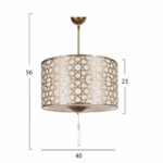 ΦΩΤΙΣΤΙΚΟ ΟΡΟΦΗΣ ΚΡΕΜΑΣΤΟ ΜΕ ΦΟΥΝΤΑ ΧΡΥΣΟ HM7647.01 Φ40x56Y εκ. - Image 2