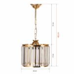 ΦΩΤΙΣΤΙΚΟ ΟΡΟΦΗΣ ΚΡΕΜΑΣΤΟ ΜΕΤΑΛΛΟ ΚΑΙ ΓΥΑΛΙ ΧΡΥΣΟ HM7662.01 Φ20x48Υ εκ. - Image 2