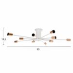 ΦΩΤΙΣΤΙΚΟ ΟΡΟΦΗΣ ΚΡΕΜΑΣΤΟ ΠΟΛΥΦΩΤΟ 10ΦΩΤΟ HM4122 ΛΕΥΚΟ ΜΕΤΑΛΛΟ 18,5Υ εκ. - Image 2