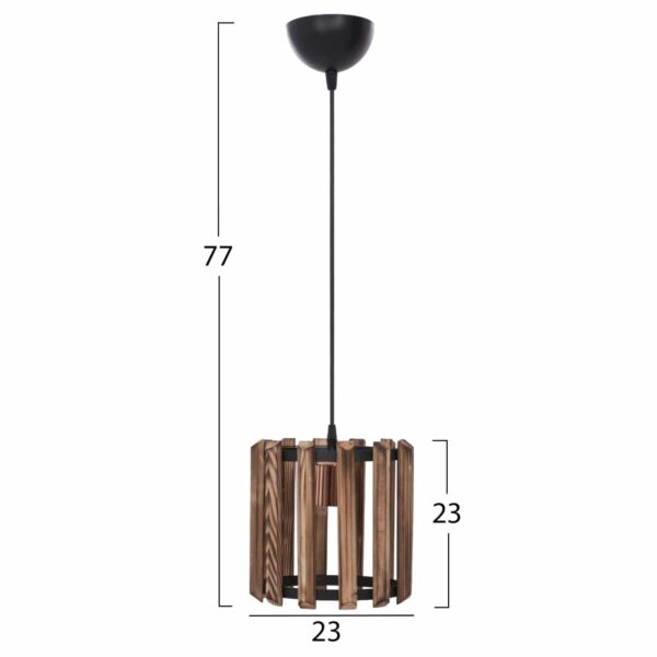 ΦΩΤΙΣΤΙΚΟ ΟΡΟΦΗΣ ΚΥΛΙΝΔΡΙΚΟ ΜΕ ΜΕΤΑΛΛΟ ΚΑΙ ΞΥΛΟ Φ23x77Y εκ.HM7704.01 - Image 2