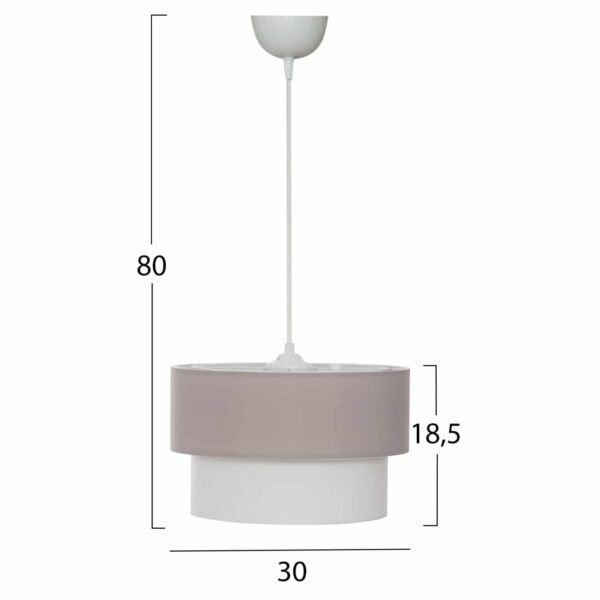 ΦΩΤΙΣΤΙΚΟ ΟΡΟΦΗΣ ME ΔΙΠΛΟ ΚΥΛΙΝΔΡΙΚΟ ΚΑΠΕΛΟ ΜΠΕΖ-ΕΚΡΟΥ Φ30x80Yεκ.HM7619.04 - Image 2