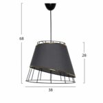 ΦΩΤΙΣΤΙΚΟ ΟΡΟΦΗΣ ΜΕΤΑΛΛΙΚΟ ΜΑΥΡΟ ΑΝΘΡΑΚΙ HM7523.01 38x38x68 εκ. - Image 2