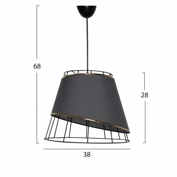 ΦΩΤΙΣΤΙΚΟ ΟΡΟΦΗΣ ΜΕΤΑΛΛΙΚΟ ΜΑΥΡΟ ΑΝΘΡΑΚΙ HM7523.01 38x38x68 εκ. - Image 2