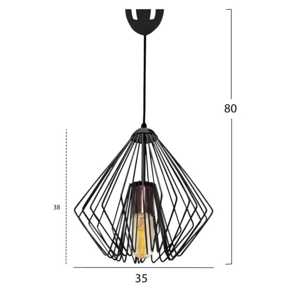 ΦΩΤΙΣΤΙΚΟ ΟΡΟΦΗΣ ΜΕΤΑΛΛΙΚΟ ΜΑΥΡΟ HM7616.01 - Image 2