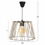 ΦΩΤΙΣΤΙΚΟ ΟΡΟΦΗΣ ΜΕΤΑΛΛΙΚΟ ΜΑΥΡΟ ΜΕ ΣΧΟΙΝΙ HM7617.01 - Image 2