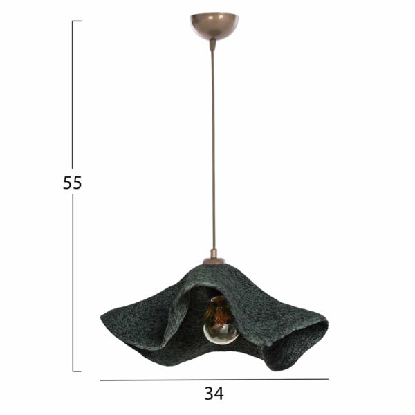 ΦΩΤΙΣΤΙΚΟ ΟΡΟΦΗΣ ΣΚΟΥΡΟ ΠΡΑΣΙΝΟ ΚΑΠΕΛΟ-ΧΡΥΣΗ ΚΡΕΜΑΣΗ Φ43x55Υεκ.HM7649.03 - Image 2