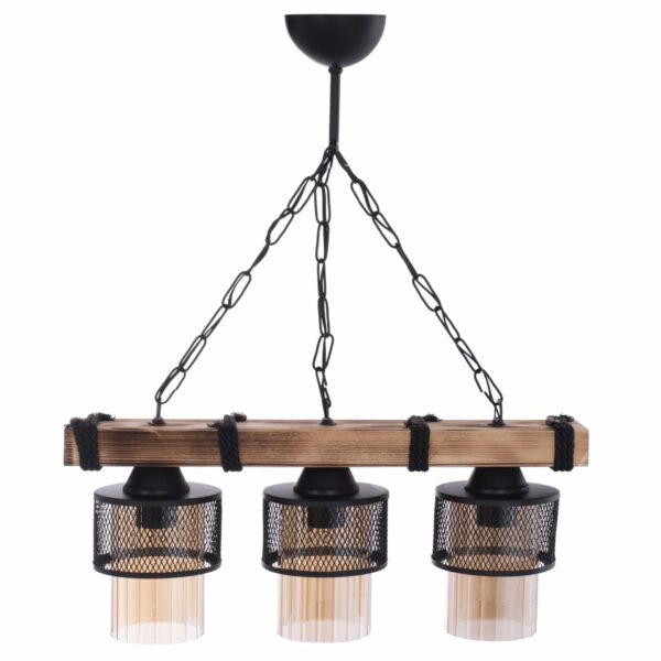 ΦΩΤΙΣΤΙΚΟ ΟΡΟΦΗΣ ΤΡΙΦΩΤΟ ΜΕ ΑΛΥΣΙΔΑ ΞΥΛΟ ΚΑΙ ΜΕΤΑΛΛΙΚΑ ΚΑΠΕΛΑ 50x12x60Y εκ.HM7699.01 - Image 3