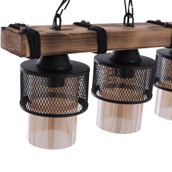 ΦΩΤΙΣΤΙΚΟ ΟΡΟΦΗΣ ΤΡΙΦΩΤΟ ΜΕ ΑΛΥΣΙΔΑ ΞΥΛΟ ΚΑΙ ΜΕΤΑΛΛΙΚΑ ΚΑΠΕΛΑ 50x12x60Y εκ.HM7699.01 - Image 4