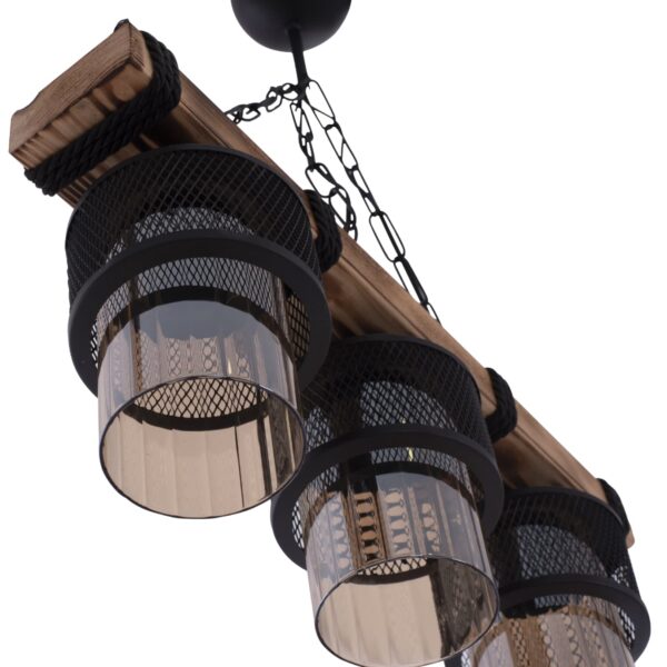 ΦΩΤΙΣΤΙΚΟ ΟΡΟΦΗΣ ΤΡΙΦΩΤΟ ΜΕ ΑΛΥΣΙΔΑ ΞΥΛΟ ΚΑΙ ΜΕΤΑΛΛΙΚΑ ΚΑΠΕΛΑ 50x12x60Y εκ.HM7699.01 - Image 6