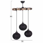 ΦΩΤΙΣΤΙΚΟ ΟΡΟΦΗΣ ΕΣΩΤΕΡΙΚΟΥ ΧΩΡΟΥ ΤΡΙΦΩΤΟ ΜΕ ΣΦΑΙΡΙΚΑ ΚΑΠΕΛΑ ΑΠΟ ΣΧΟΙΝΙ 50x18x80Y εκ.HM7705.01 - Image 2