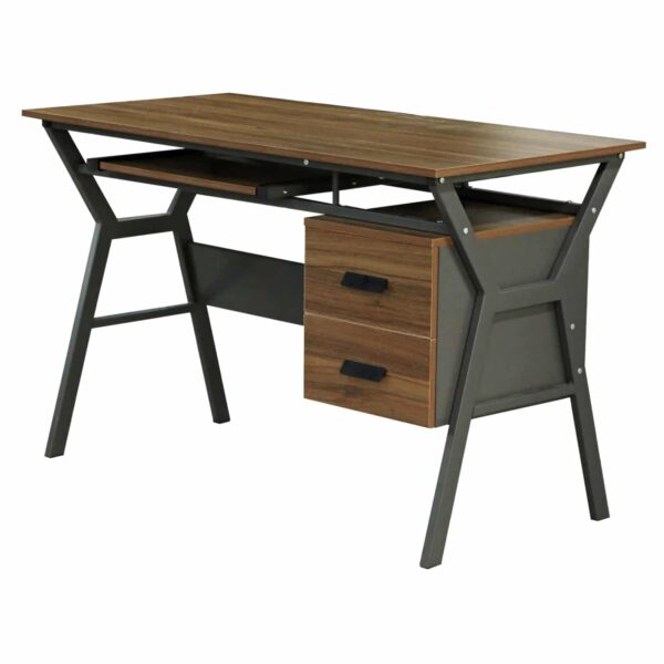 ΓΡΑΦΕΙΟ VITINO HM2130.03 ΜΕΛΑΜΙΝΗ-ΜΕΤΑΛΛΟ ΣΕ ΚΑΡΥΔΙ-ΓΚΡΙ 120X60X76εκ. - Image 4