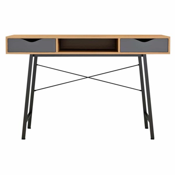 ΓΡΑΦΕΙΟ ΚΑΡΥΔΙ-ΓΚΡΙ ΜΕ ΜΑΥΡΟ ΜΑΤ ΣΚΕΛΕΤΟ HM2128.03 120x48x76,5Υ εκ. - Image 3