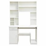 ΓΡΑΦΕΙΟ ΜΕ ΒΙΒΛΙΟΘΗΚΗ-ΡΑΦΙΕΡΑ STATUS ΛΕΥΚΟ HM2032.03 120x55,5x182,5 εκ. - Image 3