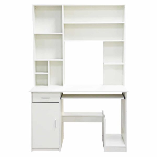 ΓΡΑΦΕΙΟ ΜΕ ΒΙΒΛΙΟΘΗΚΗ-ΡΑΦΙΕΡΑ STATUS ΛΕΥΚΟ HM2032.03 120x55,5x182,5 εκ. - Image 3