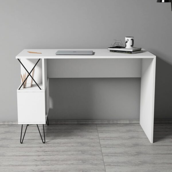 ΓΡΑΦΕΙΟ ΥΠΟΛΟΓΙΣΤΗ ΜΕΛΑΜΙΝΗΣ HM9509.03 ΛΕΥΚΟ ΜΕ ΡΑΦΙΑ 120x60x78.8Yεκ - Image 3