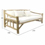 ΚΑΝΑΠΕΣ ΤΡΙΘΕΣΙΟΣ TORC HM9339 ΑΠΟ ΜΑΣΙΦ ΞΥΛΟ TΕΑK ΦΥΣΙΚΟ - ΛΕΥΚΟ 200x100x80Yεκ. - Image 2