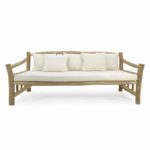 ΚΑΝΑΠΕΣ ΤΡΙΘΕΣΙΟΣ TORC HM9339 ΑΠΟ ΜΑΣΙΦ ΞΥΛΟ TΕΑK ΦΥΣΙΚΟ - ΛΕΥΚΟ 200x100x80Yεκ. - Image 3