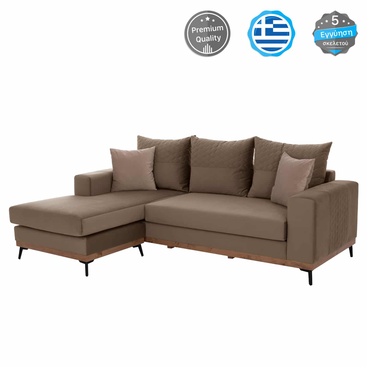 HM3252.03 ΚΑΝΑΠΕΣ ΓΩΝΙΑ ΑΝΑΣΤΡΕΨΙΜΗ PORTOFINO ΥΦΑΣΜΑ ΑΛΕΚΙΑΣΤΟ ΜΠΕΖ 240x165x92Yεκ. HM3252.03 - Image 1