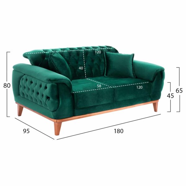 ΚΑΝΑΠΕΣ ΚΡΕΒΑΤΙ BENNINGTON 2ΘΕΣΙΟΣ ΚΥΠΑΡΙΣΣΙ HM3250.13 180x95x80 εκ. - Image 2