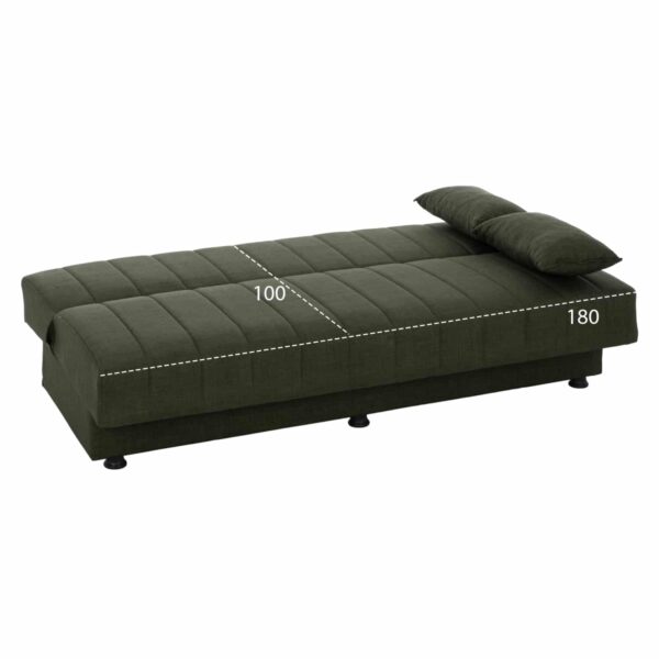 ΚΑΝΑΠΕΣ ΚΡΕΒΑΤΙ ANDRI ΤΡΙΘΕΣΙΟΣ DARK OLIVE HM3239.05 180x72x77 εκ. - Image 3