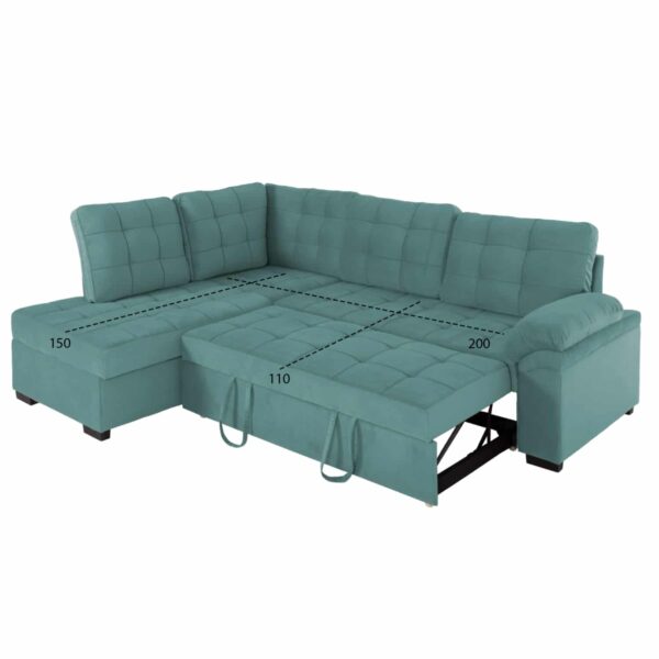 ΚΑΝΑΠΕΣ ΚΡΕΒΑΤΙ JADE HM3144.04L ΑΡΙΣΤΕΡΗ ΓΩΝΙΑ ΒΕΡΑΜΑΝ ΒΕΛΟΥΔΟ 250x80-180x73-88Υεκ. - Image 3
