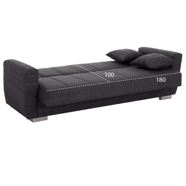 ΚΑΝΑΠΕΣ ΚΡΕΒΑΤΙ POLYA ΤΡΙΘΕΣΙΟΣ HM3240.03 ΓΚΡΙ 215x85x76Υ εκ. - Image 3