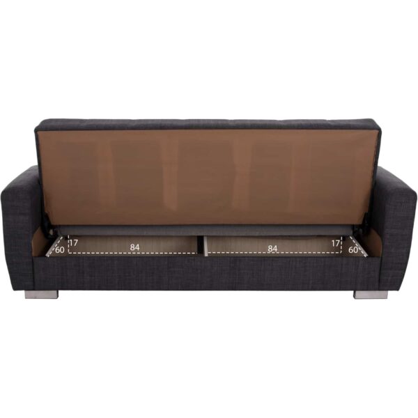 ΚΑΝΑΠΕΣ ΚΡΕΒΑΤΙ POLYA ΤΡΙΘΕΣΙΟΣ HM3240.03 ΓΚΡΙ 215x85x76Υ εκ. - Image 5