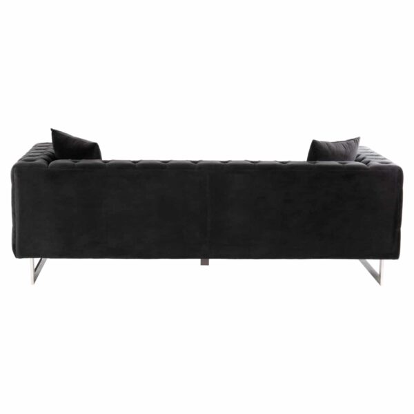 ΚΑΝΑΠΕΣ τ.CHESTERFIELD MOBAR HM3263.04 ΜΑΥΡΟ ΒΕΛΟΥΔΟ-ΜΕΤΑΛΛΙΚΑ ΠΟΔΙΑ 212x87x68Υεκ - Image 4