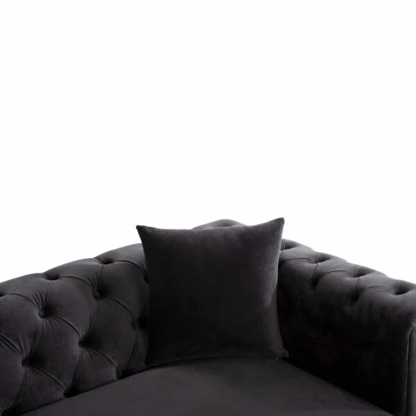 ΚΑΝΑΠΕΣ τ.CHESTERFIELD MOBAR HM3263.04 ΜΑΥΡΟ ΒΕΛΟΥΔΟ-ΜΕΤΑΛΛΙΚΑ ΠΟΔΙΑ 212x87x68Υεκ - Image 6