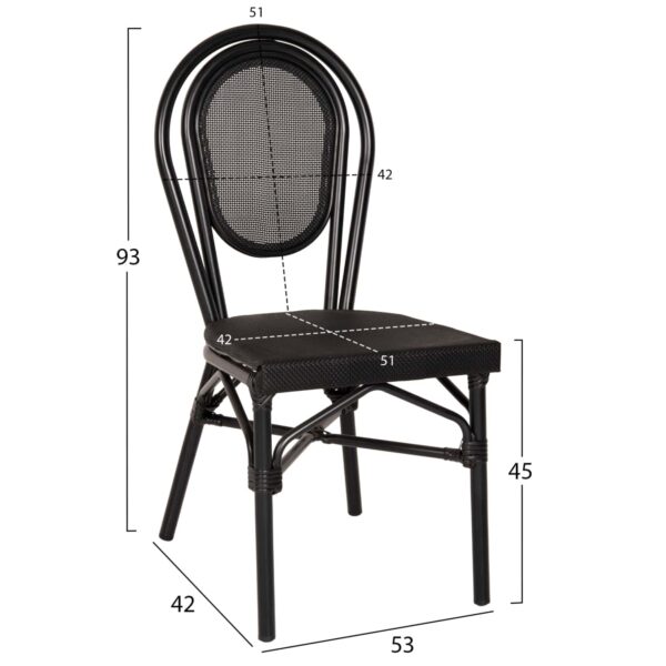 ΚΑΡΕΚΛΑ ΑΛΟΥΜΙΝΙΟΥ TRENT BAMBOO LOOK ΜΕ TEXTLINE 45x57x88 εκ. HM5052 - Image 2