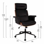 ΚΑΡΕΚΛΑ ΓΡΑΦΕΙΟΥ ΔΙΕΥΘΥΝΤΙΚΗ SUPERIOR PRO HM1108.01 ΚΑΡΥΔΙ-ΜΑΥΡO PU 74x74x116Yεκ. - Image 2