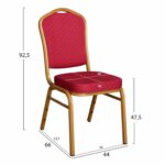 ΚΑΡΕΚΛΑ ΜΕΤΑΛΛΙΚΗ ΣΥΝΕΔΡΙΟΥ CATERING HILTON ΜΕ ΜΠΟΡΝΤΟ ΥΦΑΣΜΑ HM0054.11 44x66x92,5Y εκ. - Image 2