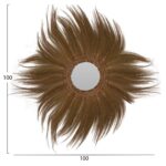 ΚΑΘΡΕΠΤΗΣ ΣΤΡΟΓΓΥΛΟΣ ΜΕ ΠΛΑΙΣΙΟ ΦΛΟΙΟ ΜΠΑΝΑΝΑΣ ΣΕ ΧΡΩΜΑ ΦΥΣΙΚΟ 100x4x100 ΕΚ.HM7735 - Image 2