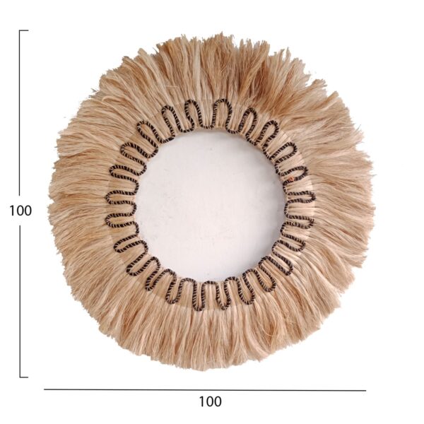 ΚΑΘΡΕΠΤΗΣ ΣΤΡΟΓΓΥΛΟΣ ΜΕ ΠΛΑΙΣΙΟ ΙΝΕΣ ΑΜΠΑΚΑ ΧΡΩΜΑ ΦΥΣΙΚΟ ΜΑΥΡΟ Φ100εκ.HM7749 - Image 2