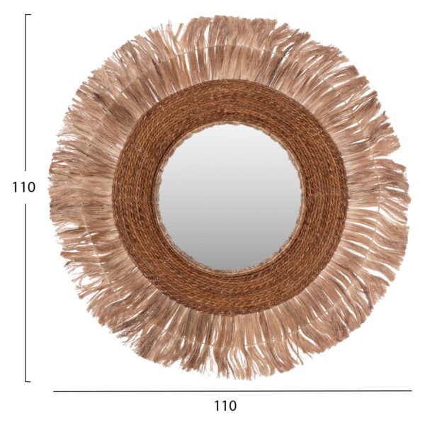 ΚΑΘΡΕΠΤΗΣ ΣΤΡΟΓΓΥΛΟΣ ΜΕ ΠΛΑΙΣΙΟ ΙΝΕΣ ΑΜΠΑΚΑ ΣΕ ΧΡΩΜΑ ΦΥΣΙΚΟ 110x5x110Υεκ.HM7740 - Image 2